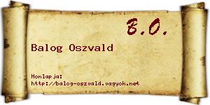 Balog Oszvald névjegykártya